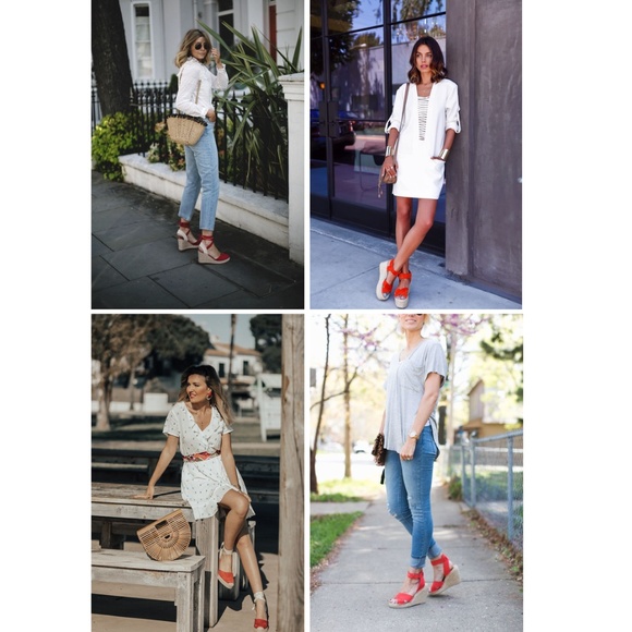 Pour La Victoire Shoes - Super Comfy Pour la Victoire Red Espadrille Wedges